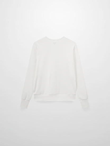 Ribbed Crew Bomber-White