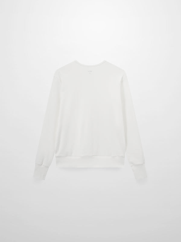Ribbed Crew Bomber-White