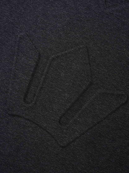 Embossed Crown Sweatshirt-Dark Heathered Grey