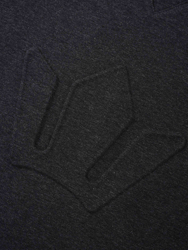 Embossed Crown Sweatshirt-Dark Heathered Grey