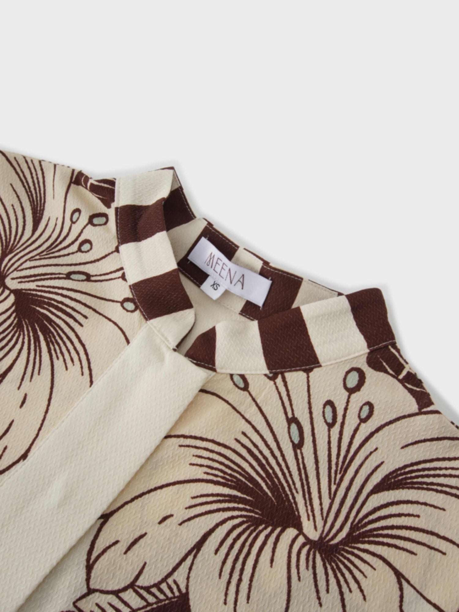 Peasant Belted Dress-Brown Floral