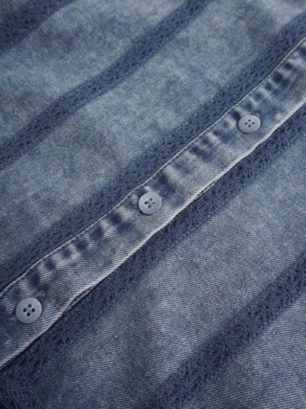 Ruffle Layer Jacket-Washed Denim