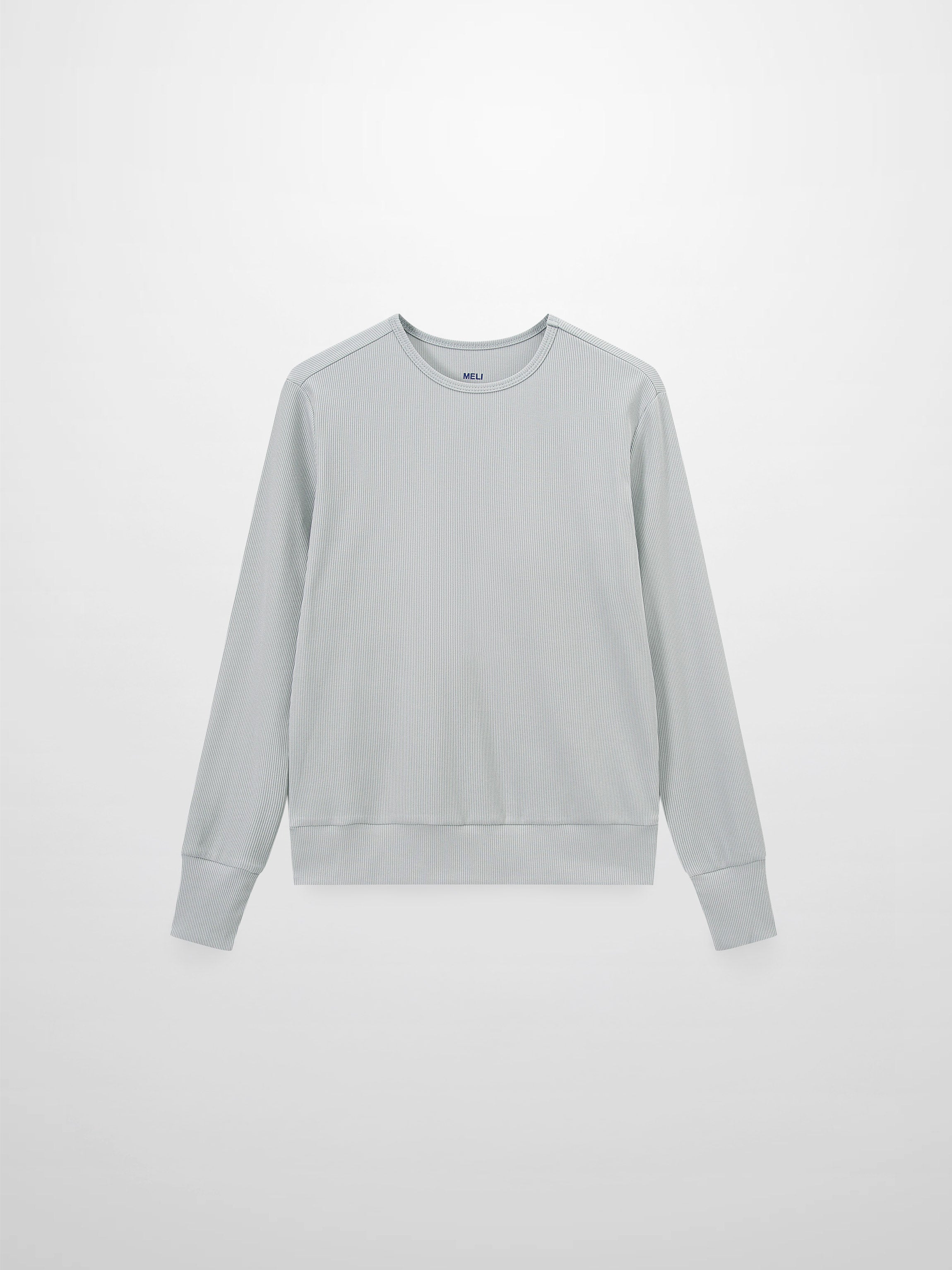 Ribbed Crew Bomber-Grey