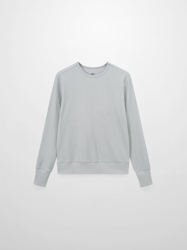 Ribbed Crew Bomber-Grey