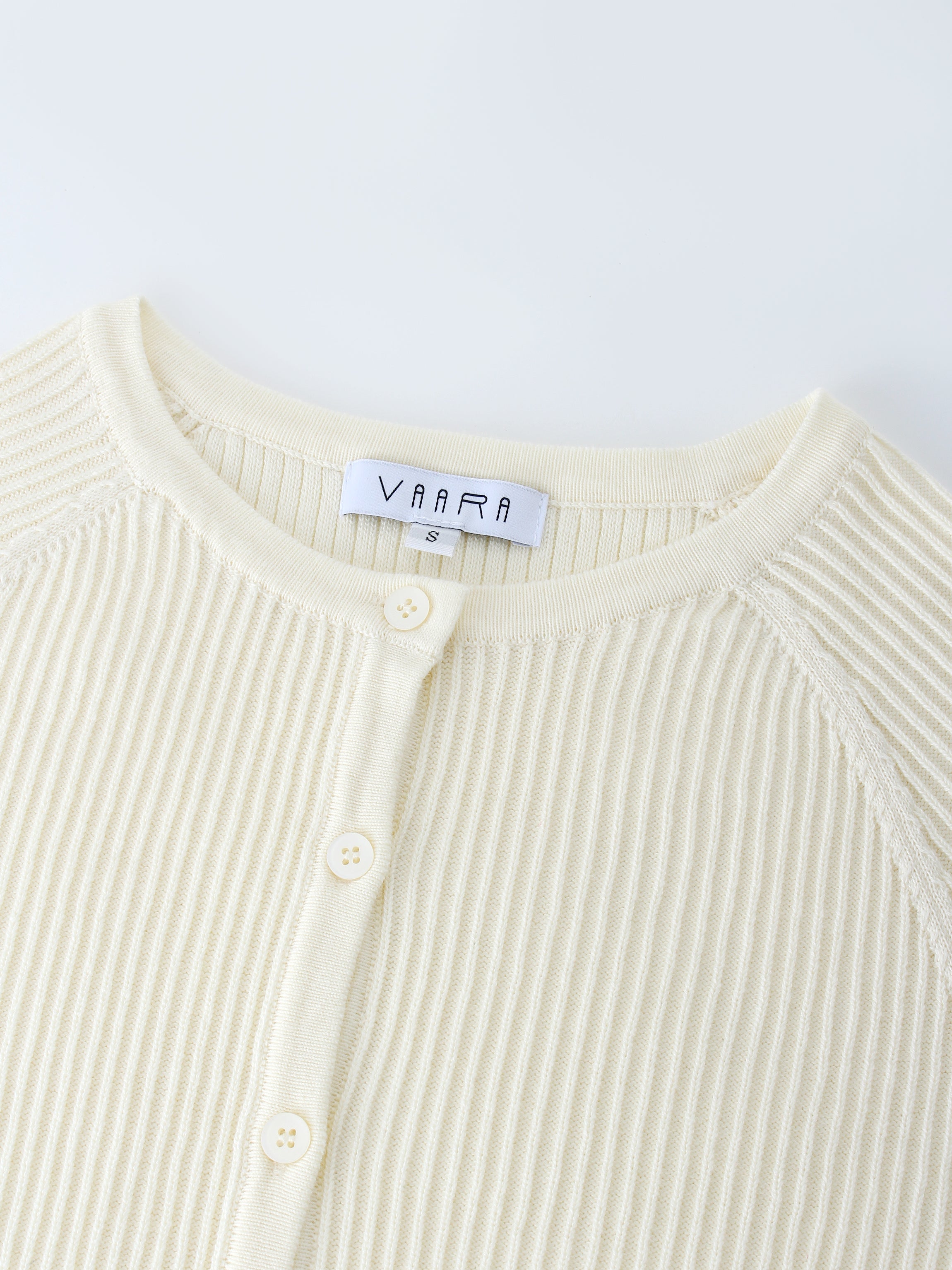 Ribbed Knit Cardigan-Ivory