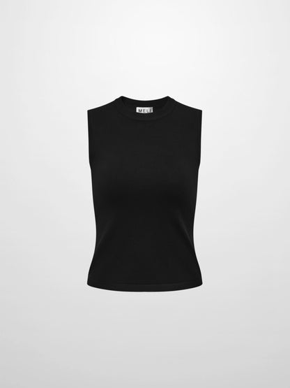 Sleeveless Basic Sweater - Black