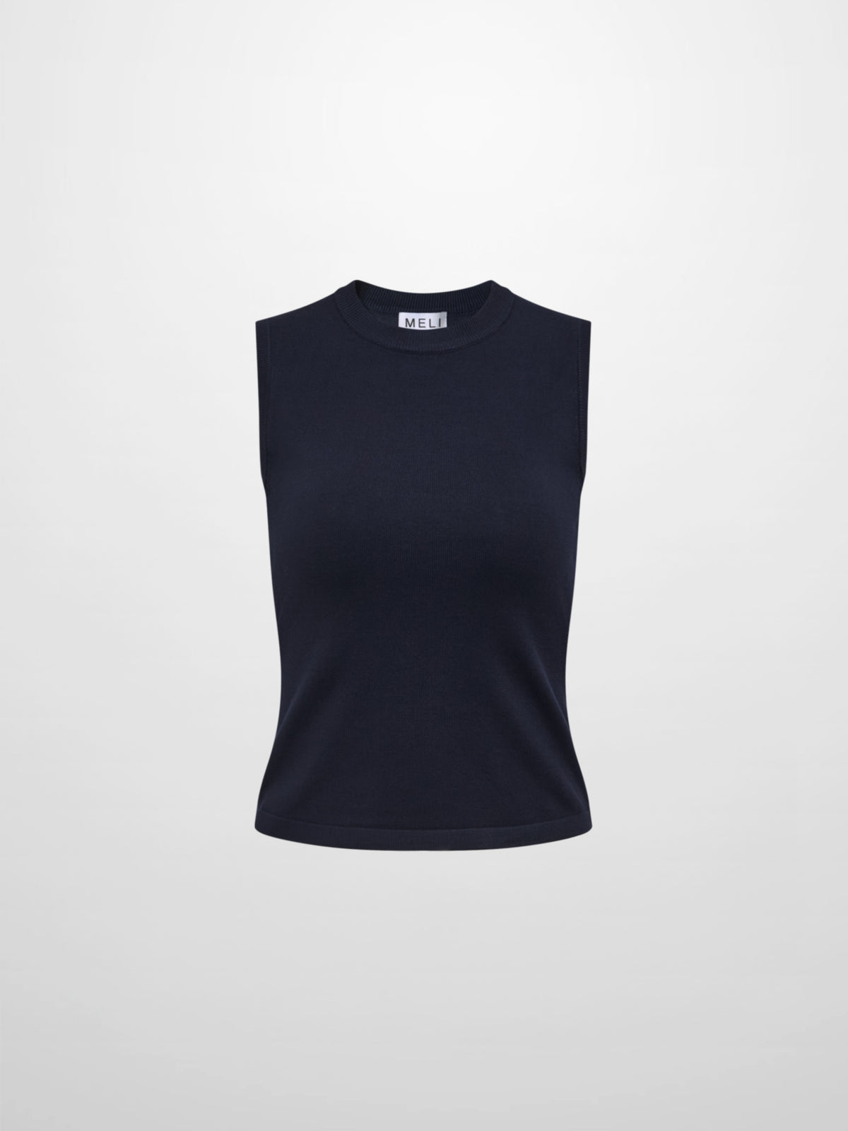 Sleeveless Basic Sweater - Navy