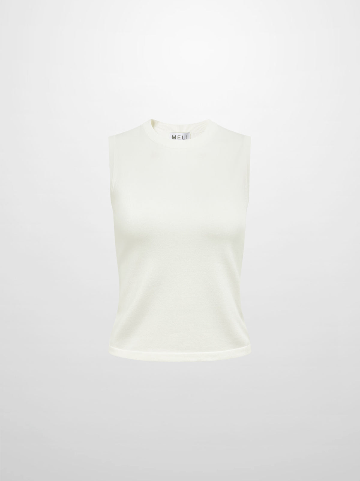 Sleeveless Basic Sweater - Cream