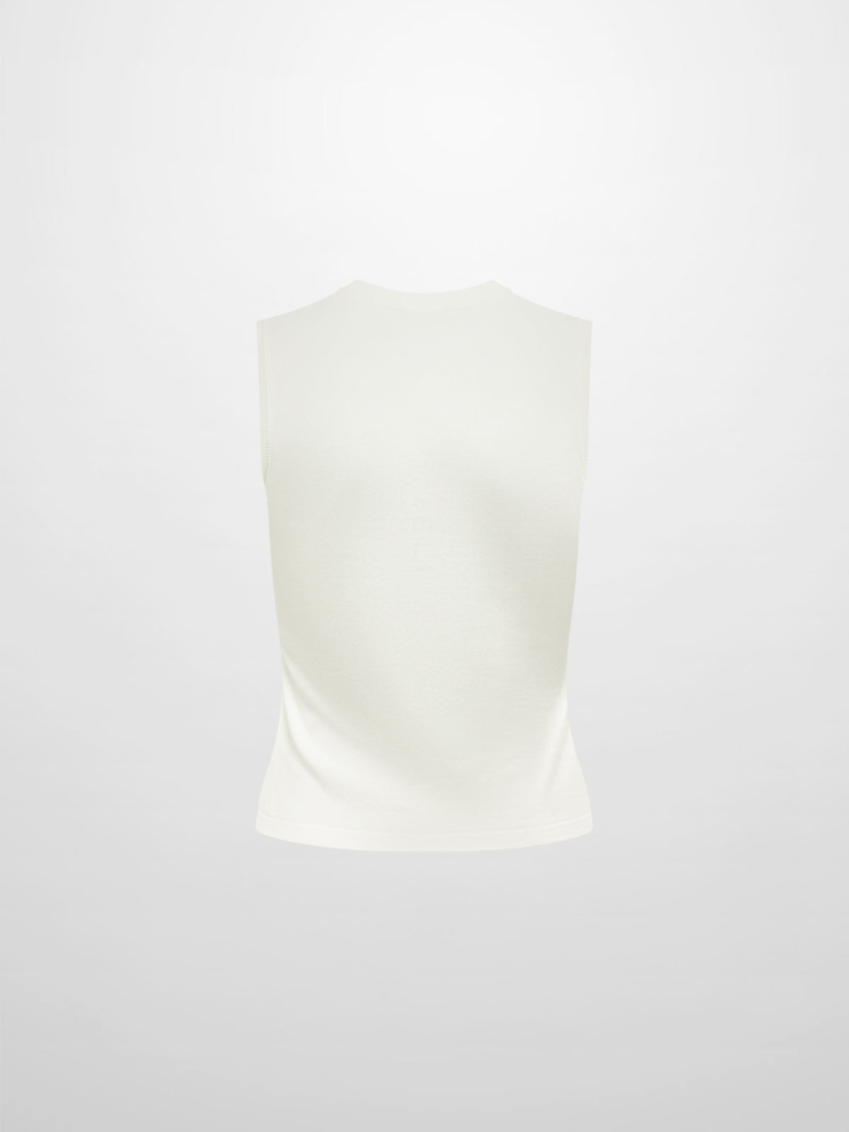 Sleeveless Basic Sweater - Cream