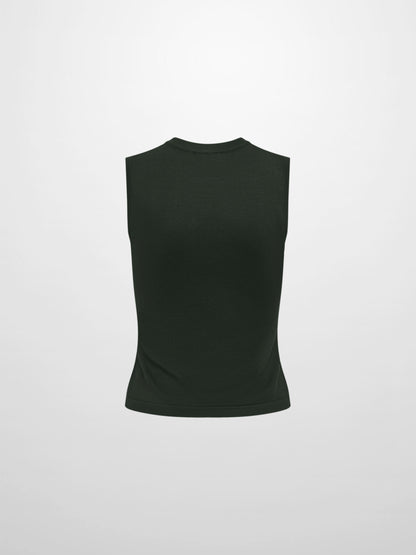 Sleeveless Basic Sweater - Green