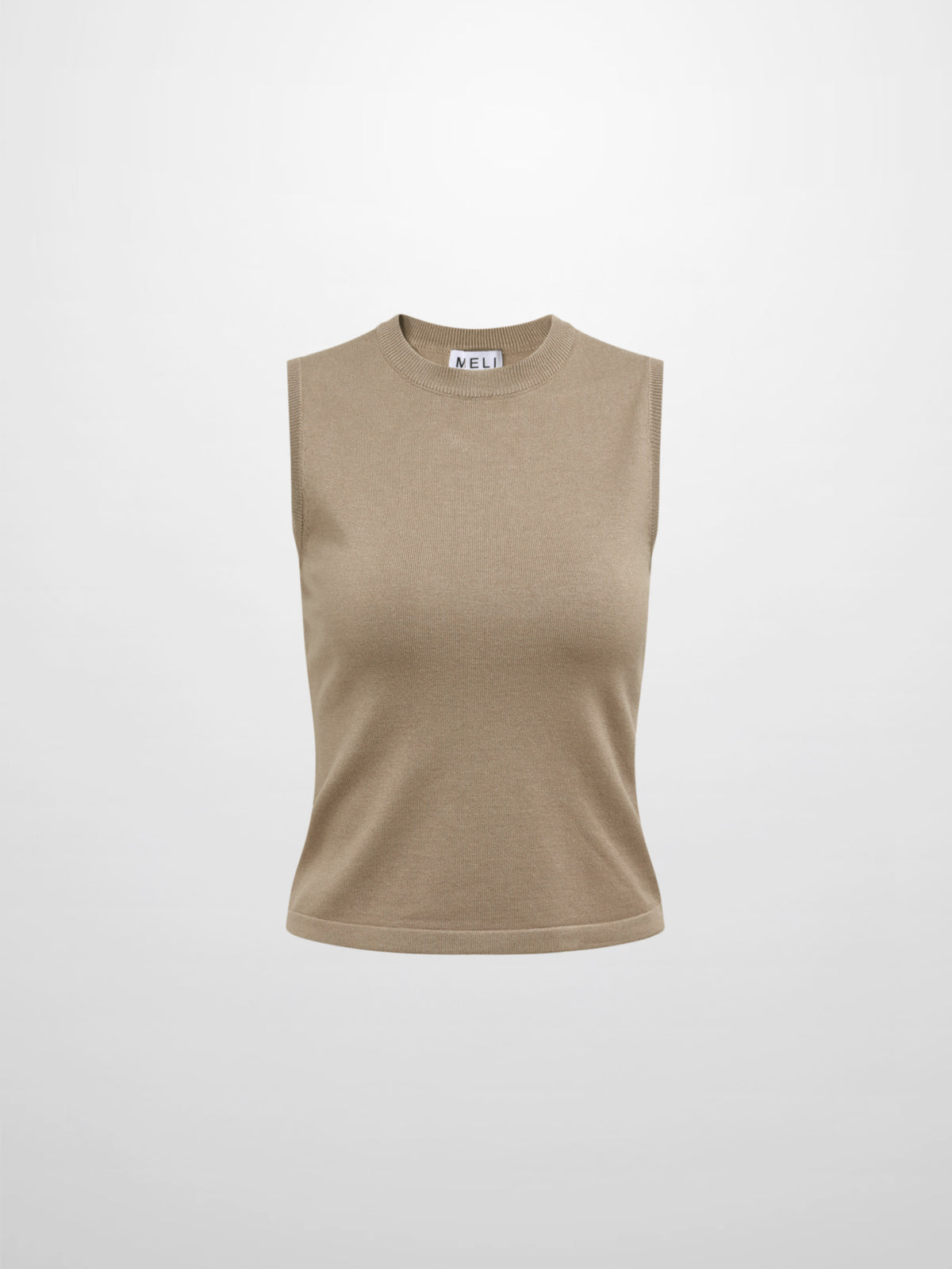 Sleeveless Basic Sweater - Warm Taupe