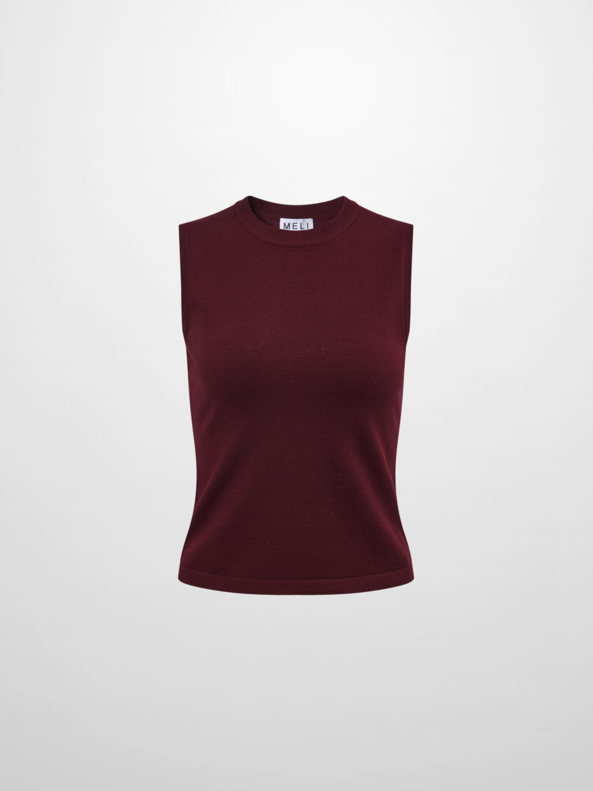 Sleeveless Basic Sweater - Burgundy