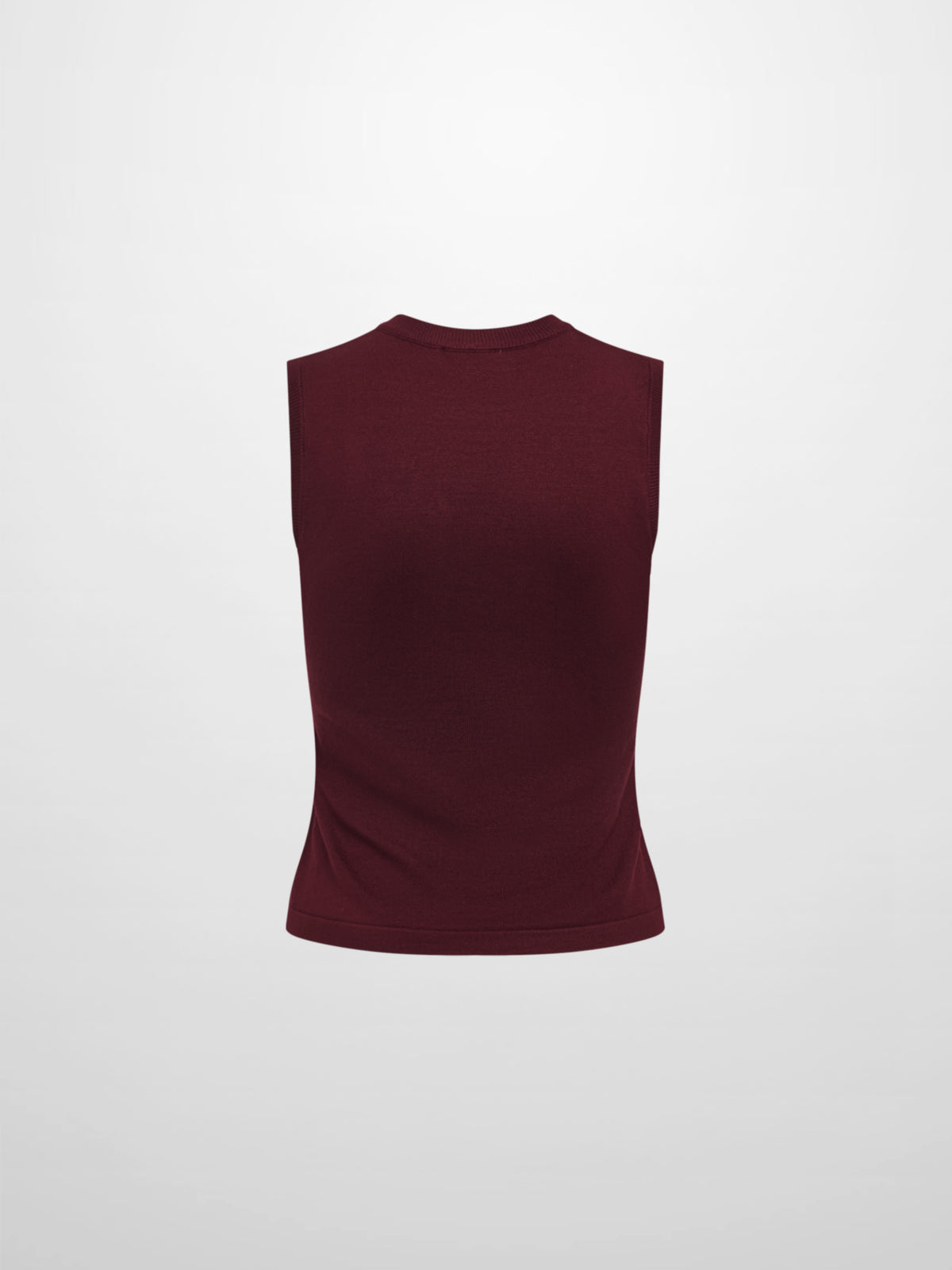 Sleeveless Basic Sweater - Burgundy