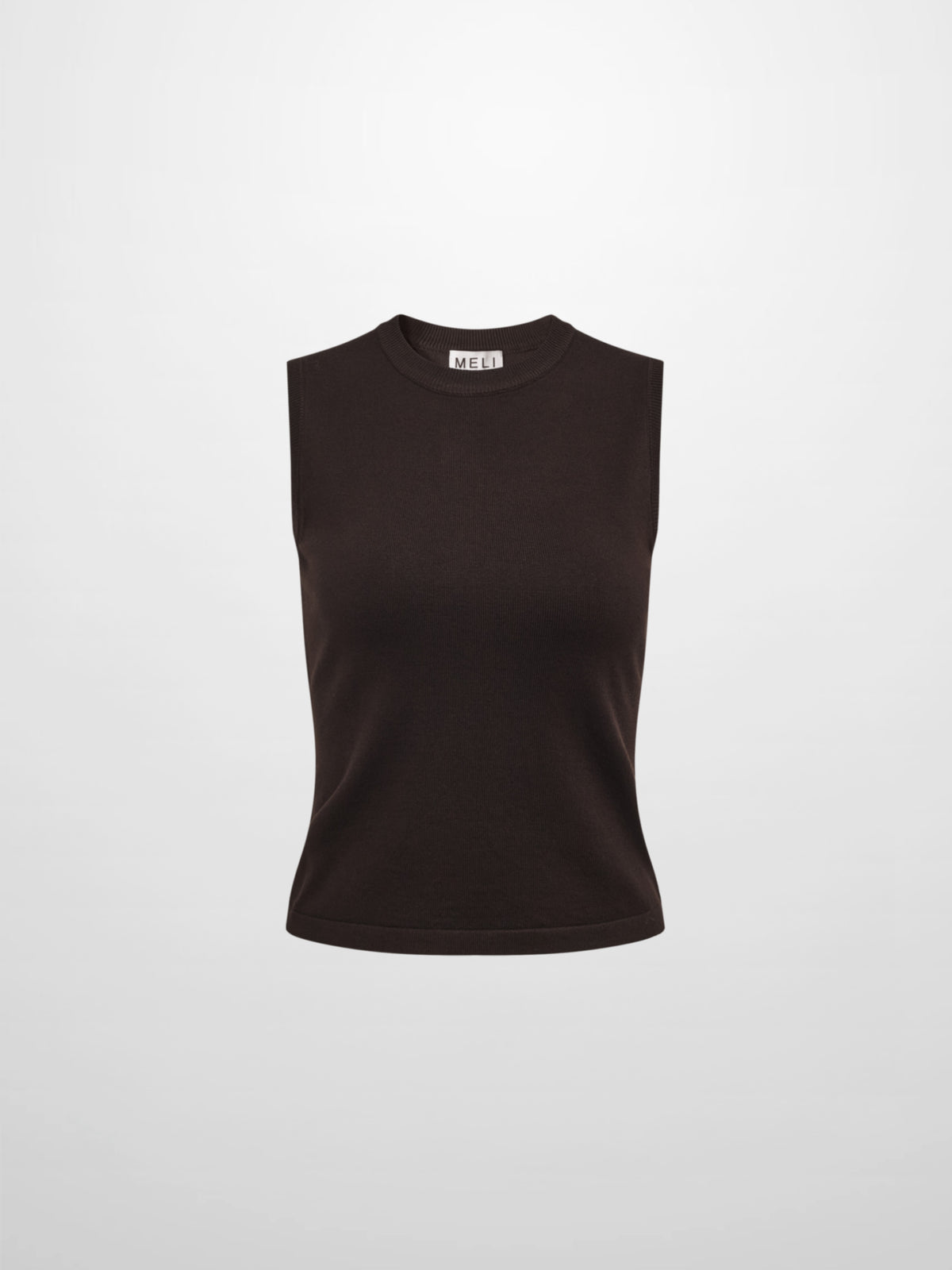 Sleeveless Basic Sweater - Brown
