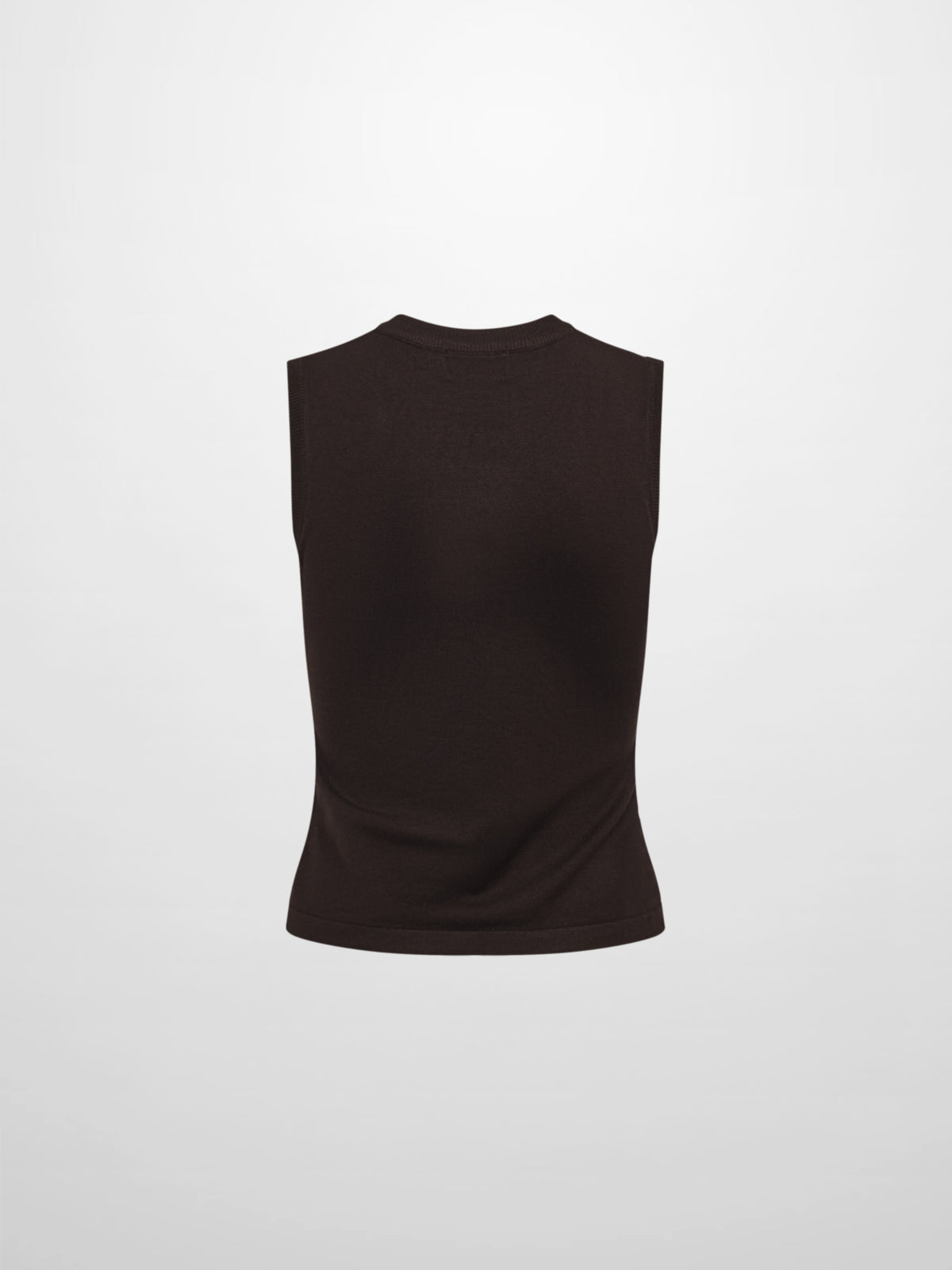 Sleeveless Basic Sweater - Brown