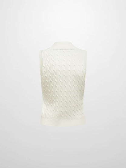 Cable Knit Vest - Cream