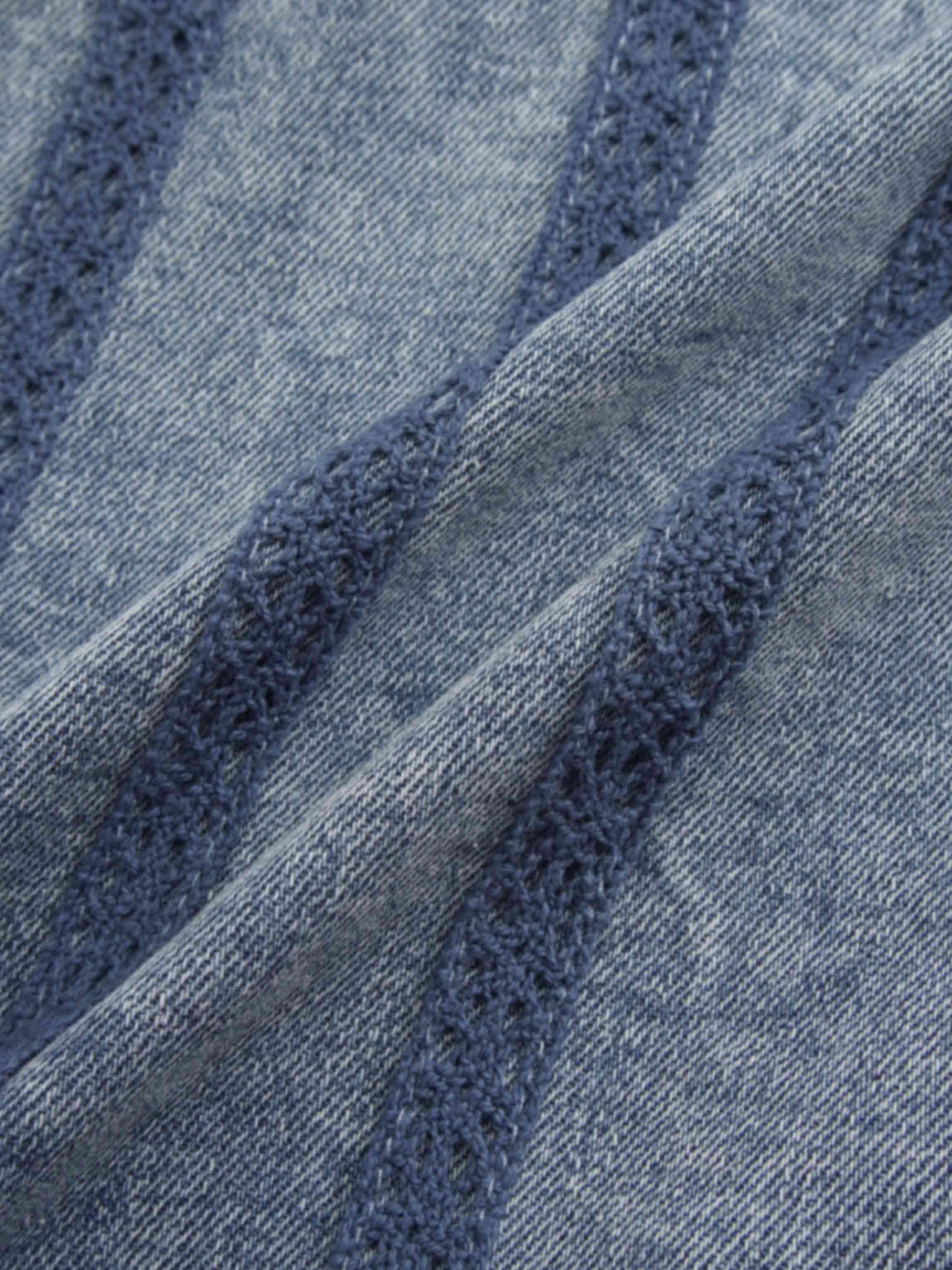 Ruffle Layer Jacket-Washed Denim