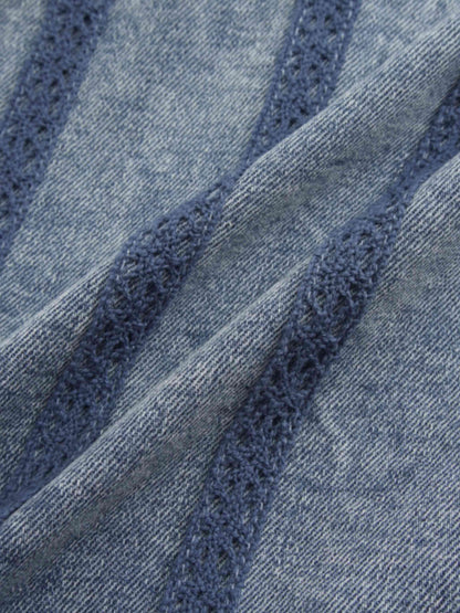 Ruffle Layer Jacket-Washed Denim