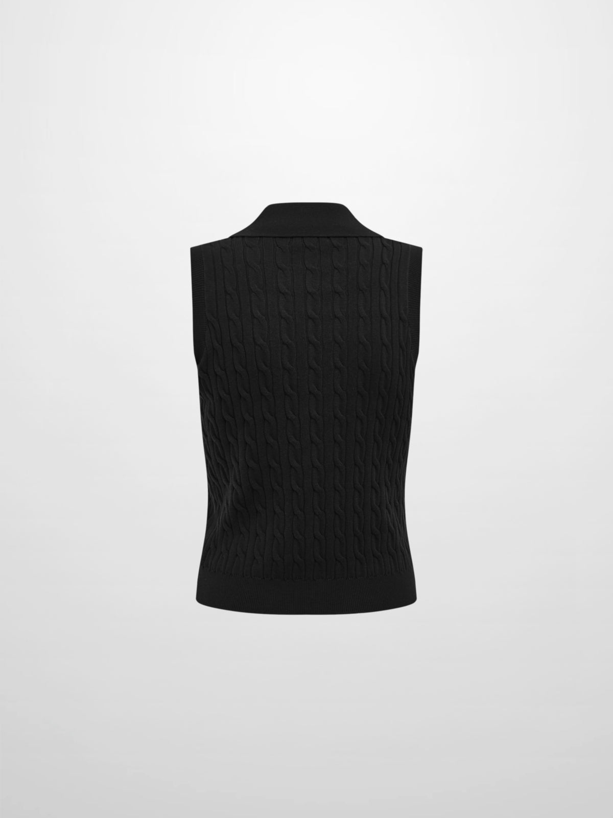 Cable Knit Vest - Black
