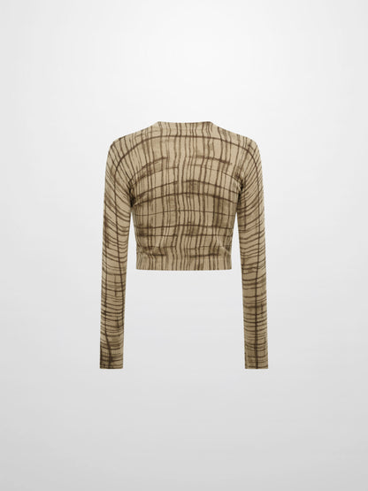 Printed Cardigan - Brown Sketch