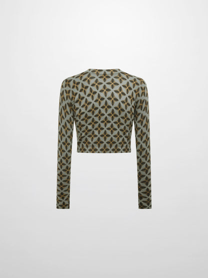 Printed Cardigan - Geo Diamond