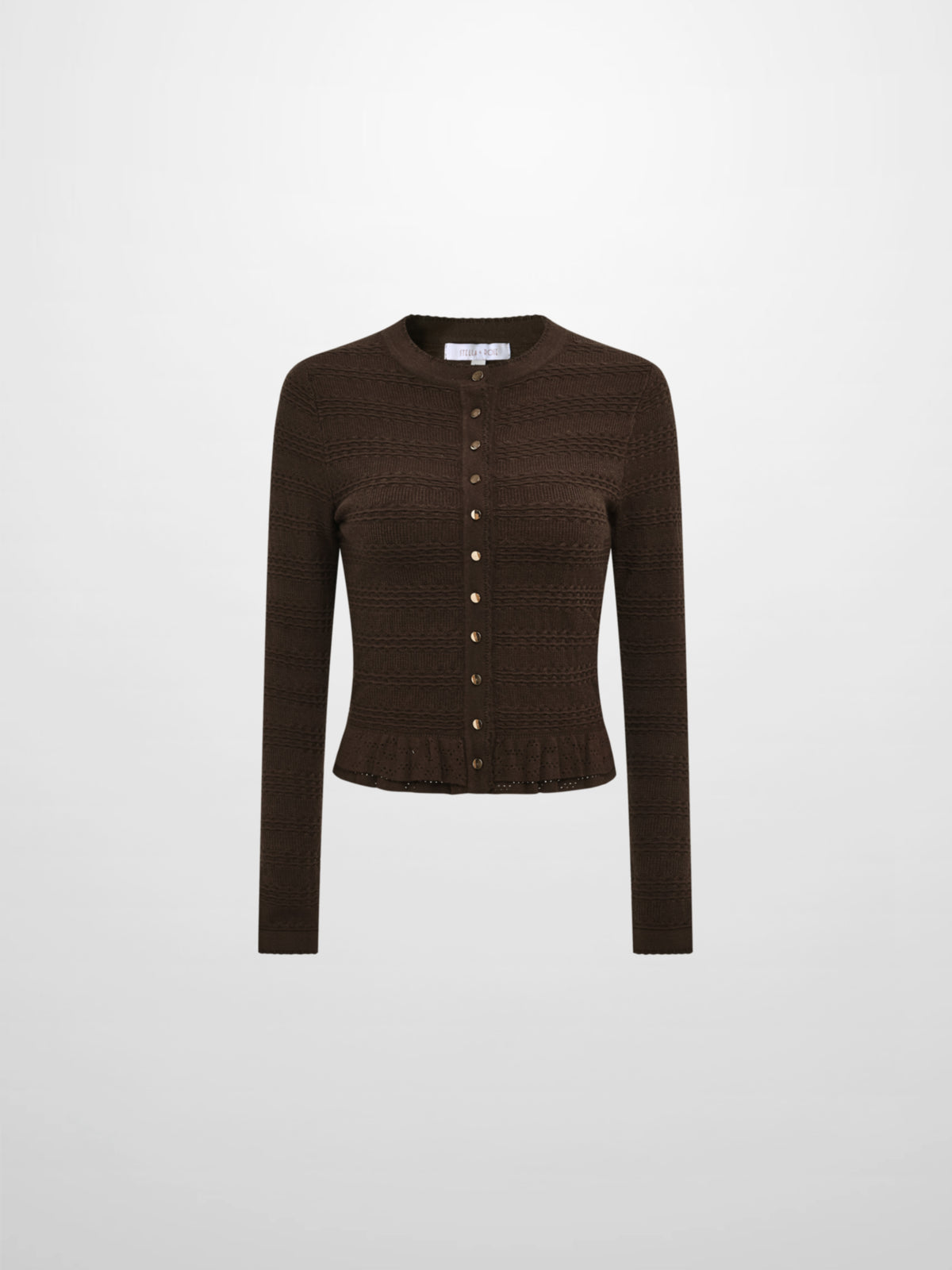 Peplum Cardigan - Brown