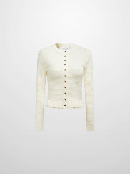 Peplum Cardigan - Cream