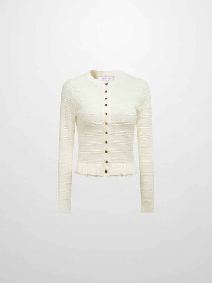 Peplum Cardigan - Cream