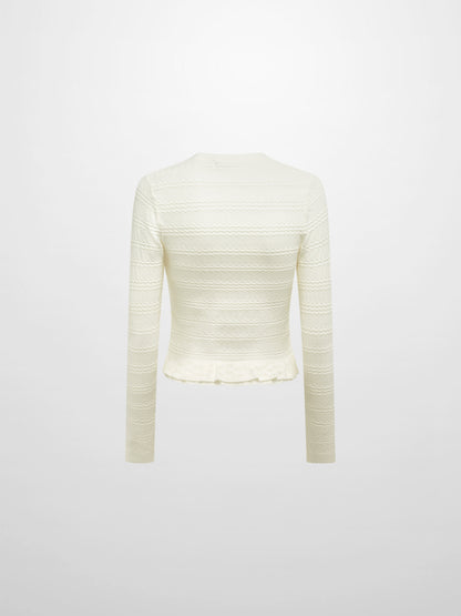 Peplum Cardigan - Cream