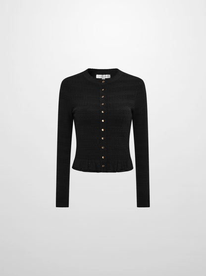 Peplum Cardigan - Black