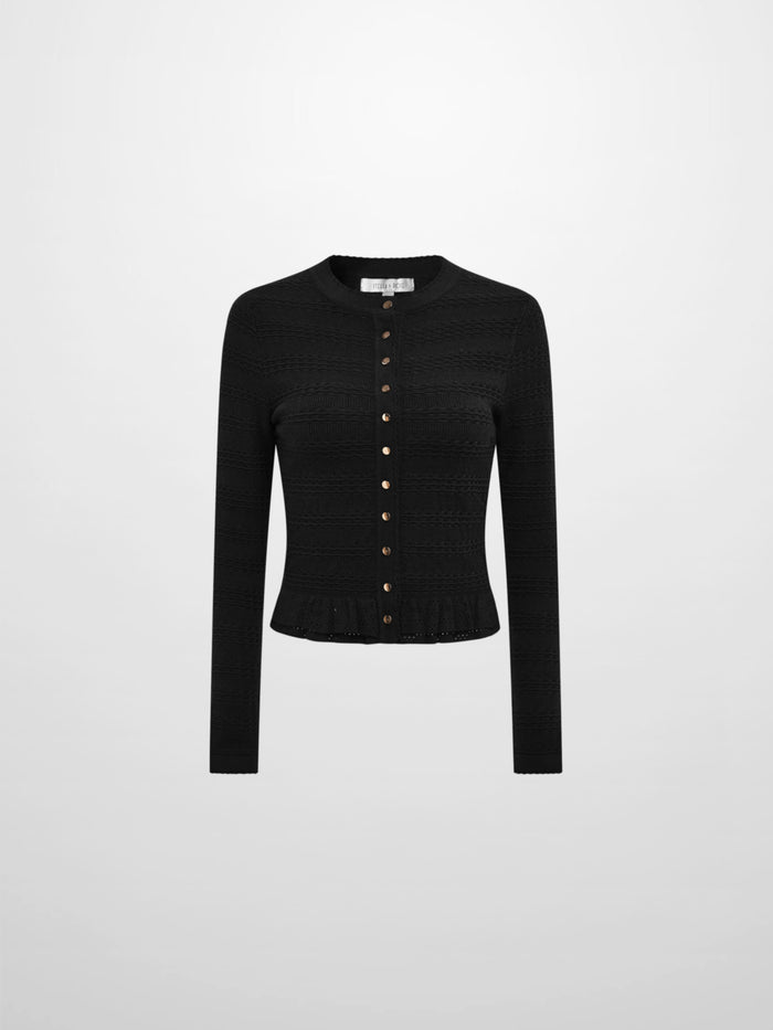 Peplum Cardigan - Black