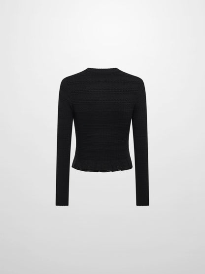 Peplum Cardigan - Black