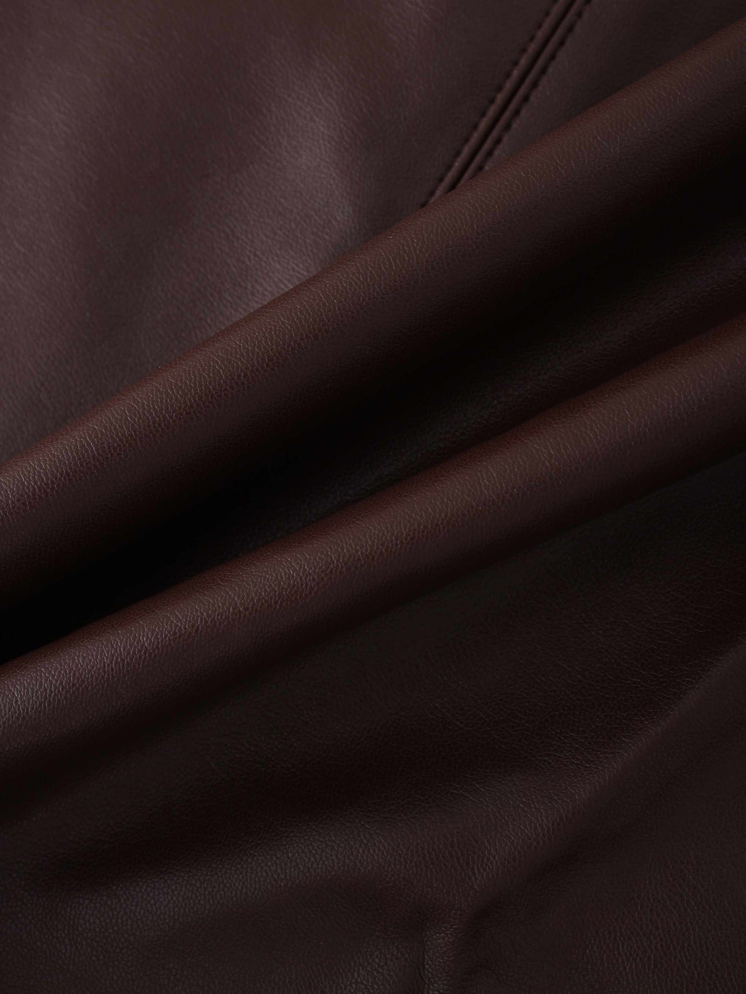 Leather A-Line Skirt-Brown