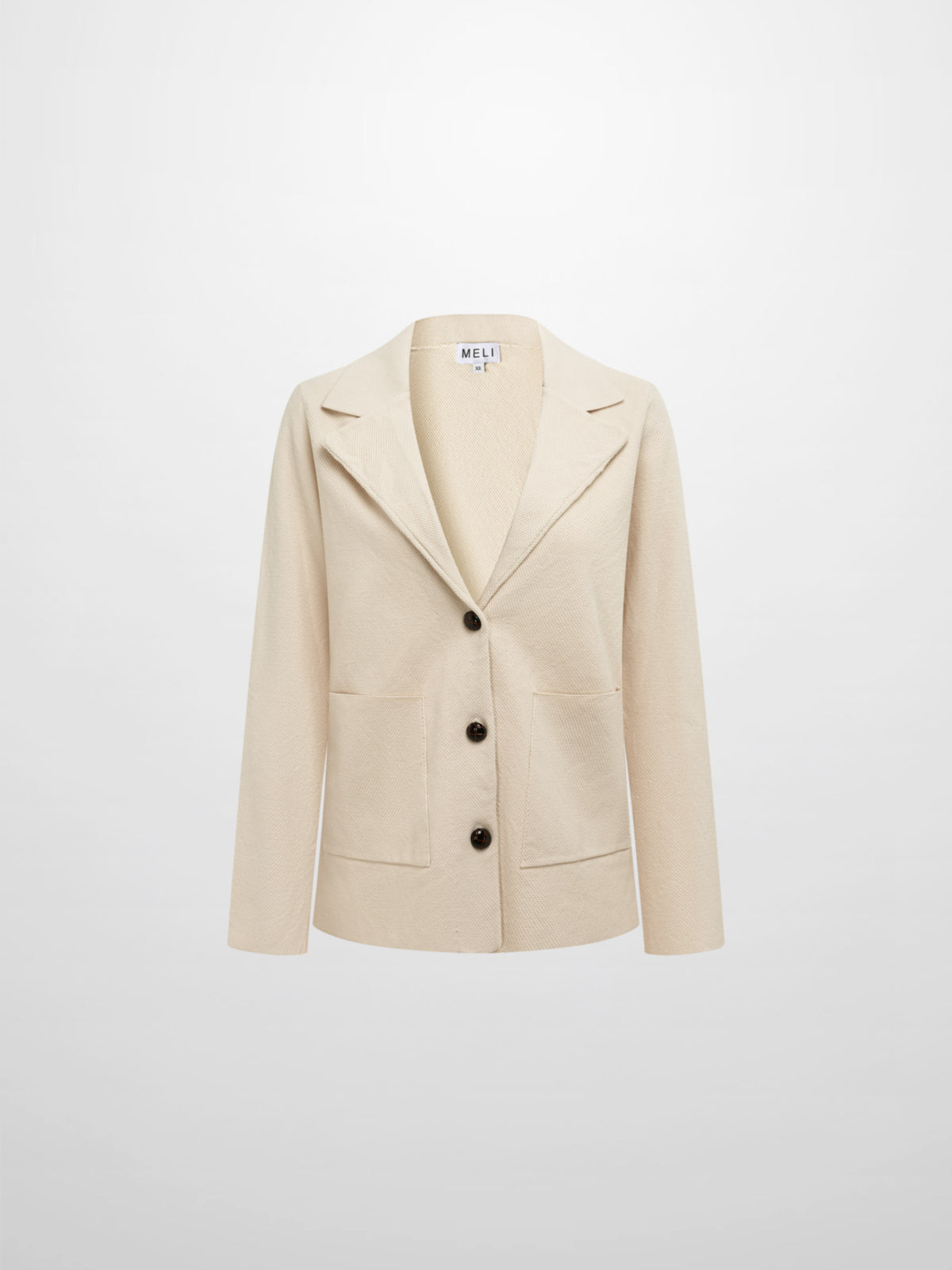 Knit Boxy Blazer - Cream