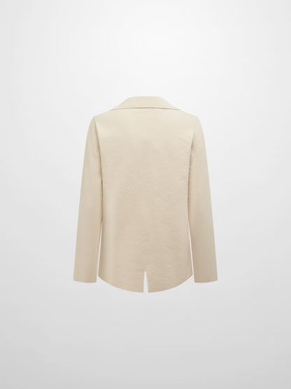 Knit Boxy Blazer - Cream