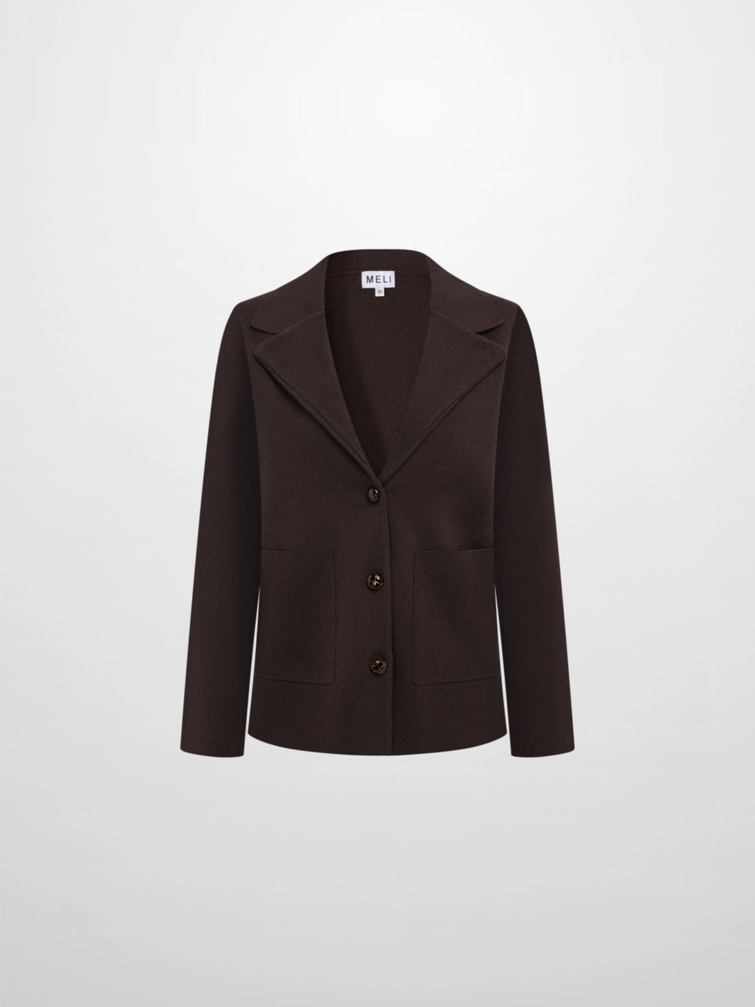 Knit Boxy Blazer - Brown
