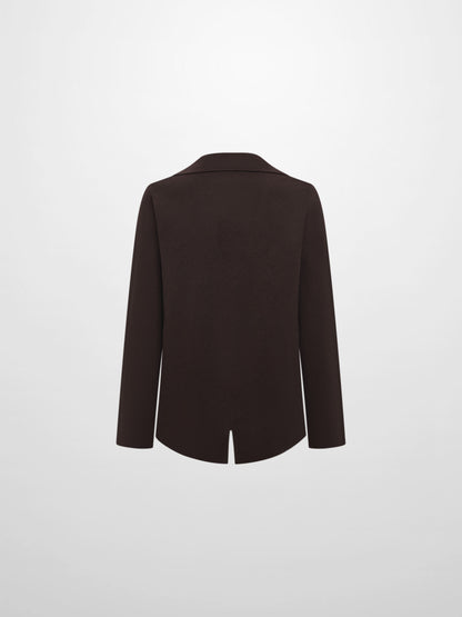 Knit Boxy Blazer - Brown