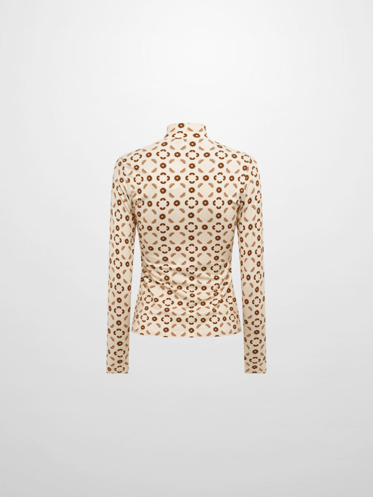 Printed Modal Turtleneck - Geo Floral