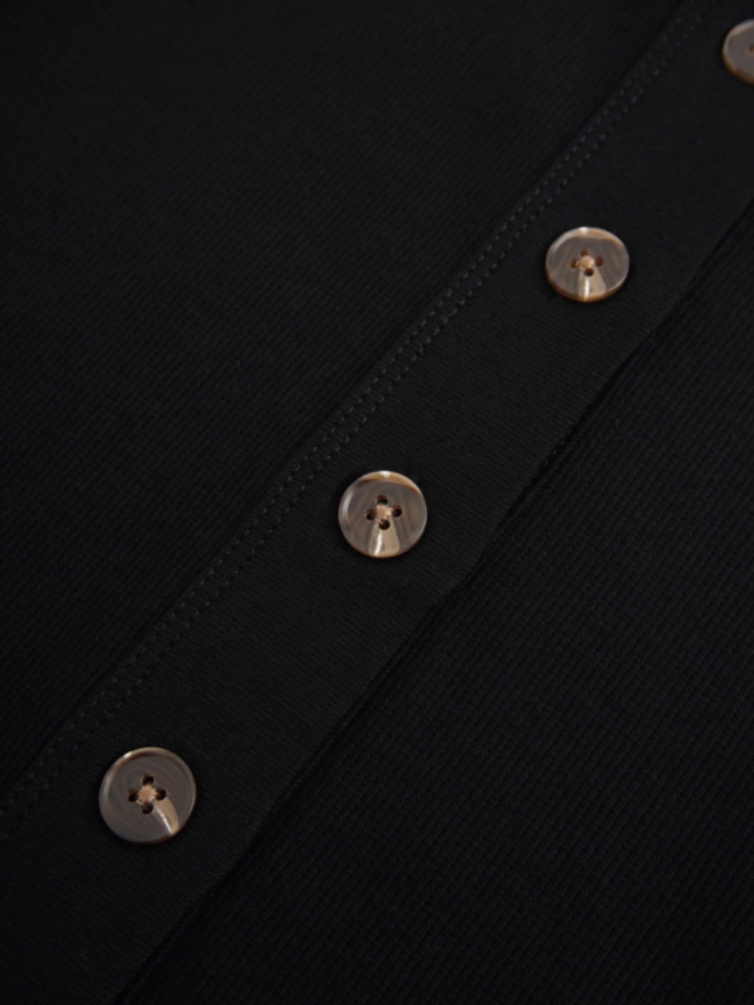 Ribbed Button Down Shirt-Black