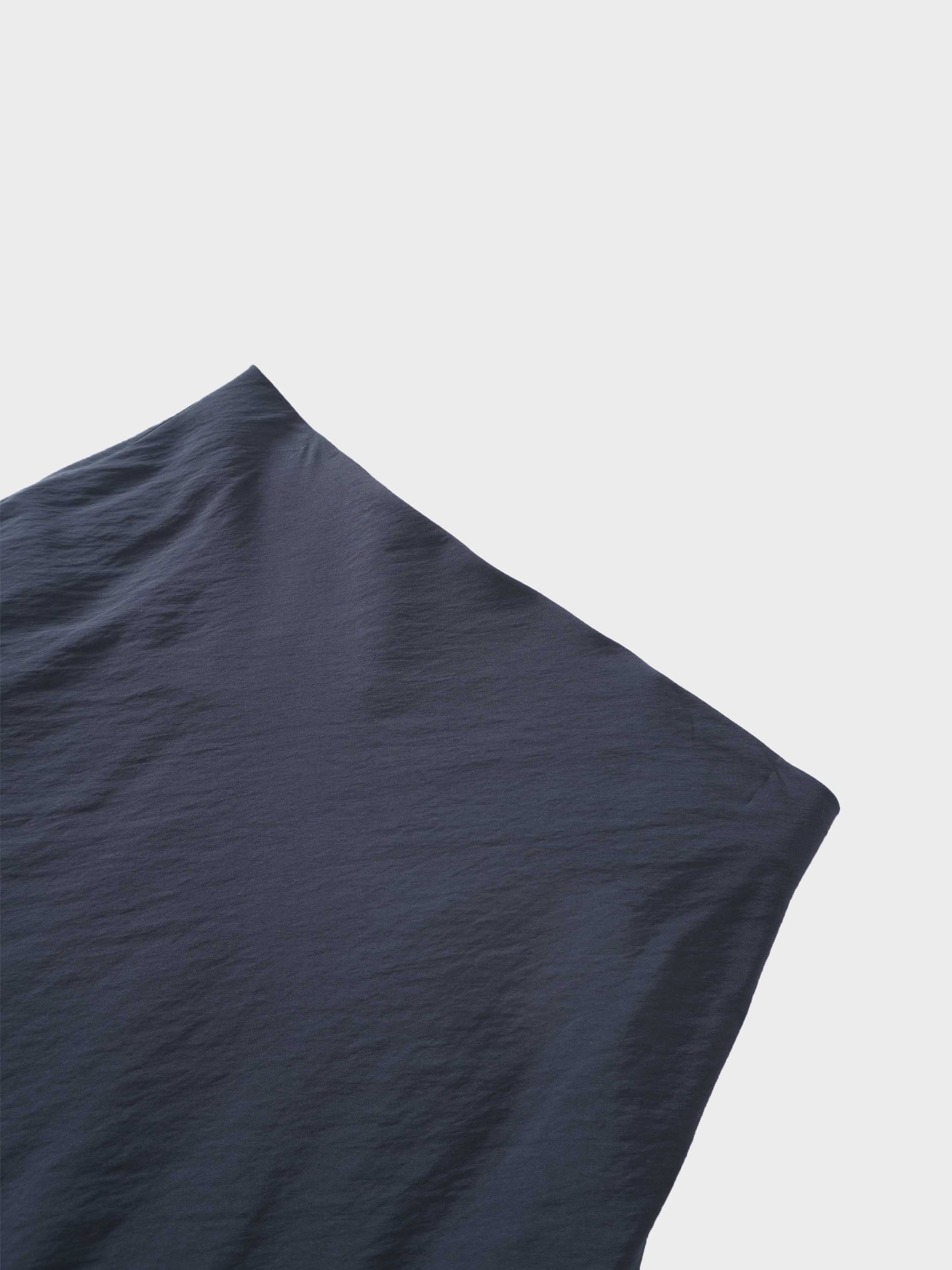 Crinkle Cotton Skirt 37"-Navy