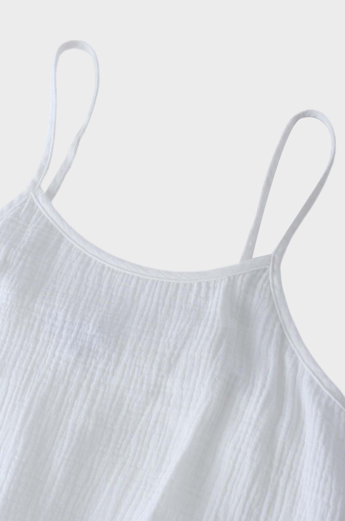 Gauze Slip Dress-Ivory