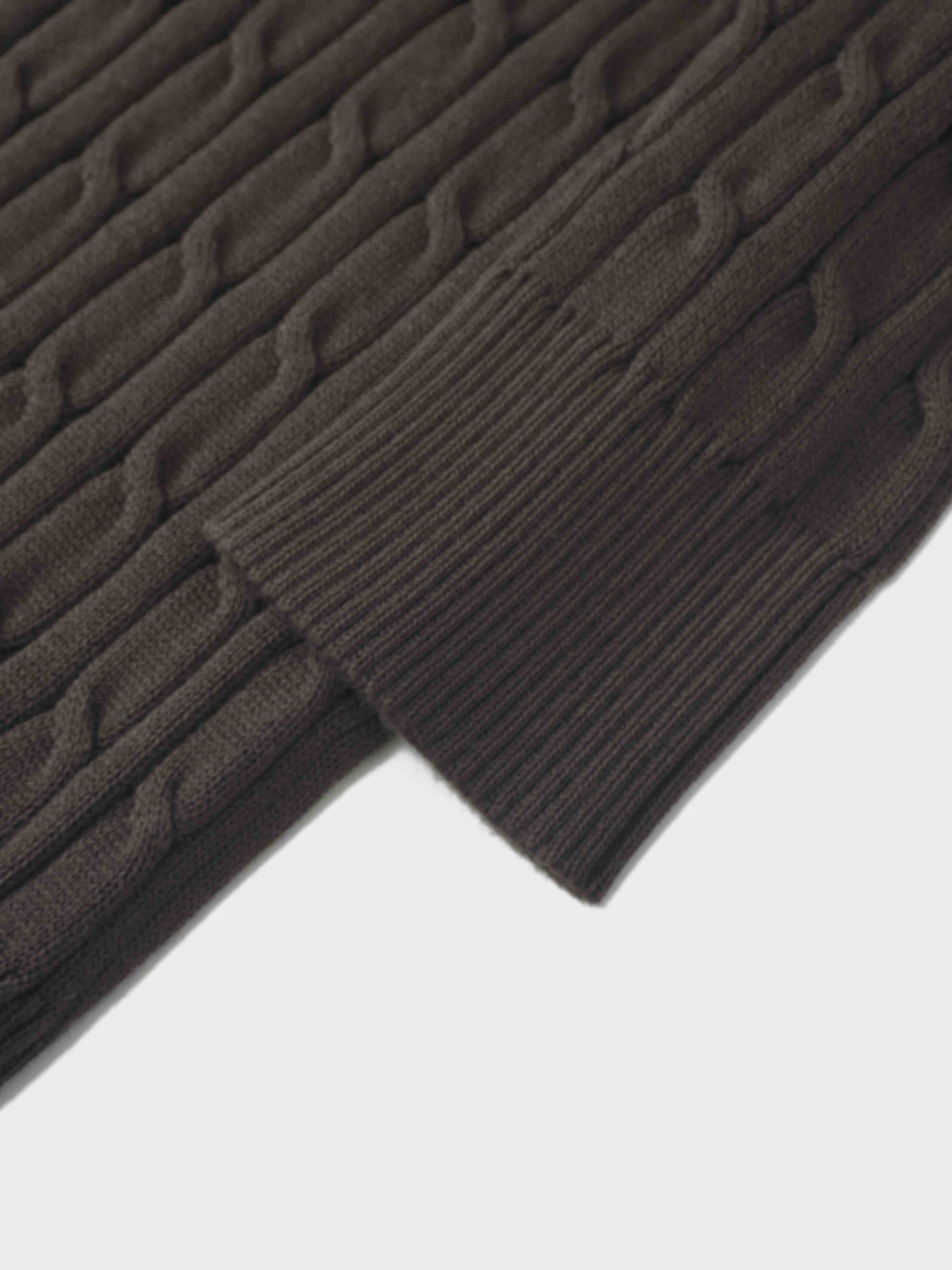 Logo Cable Sweater-Brown/Blue