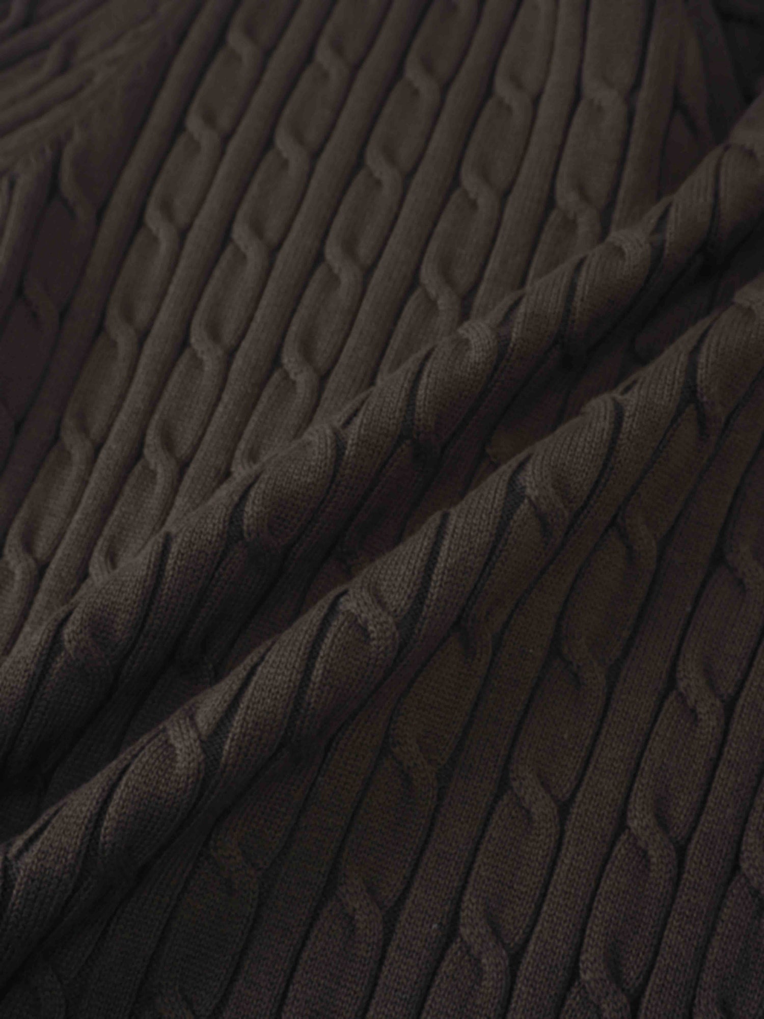 Logo Cable Sweater-Brown/Blue