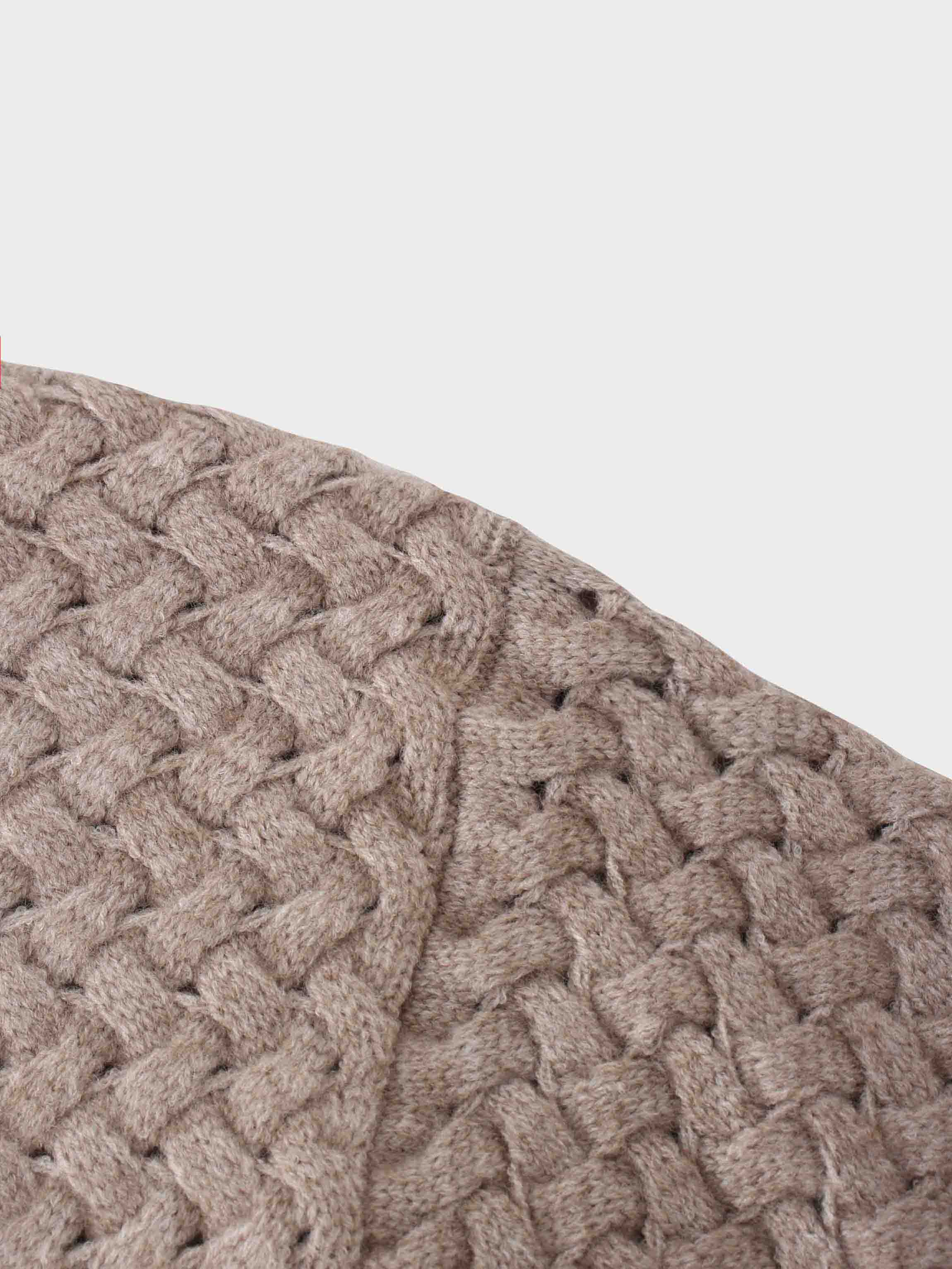 Basketweave Turtleneck Sweater-Taupe