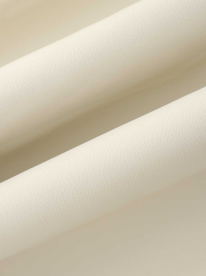 Flare Leather Skirt 27"-Ivory