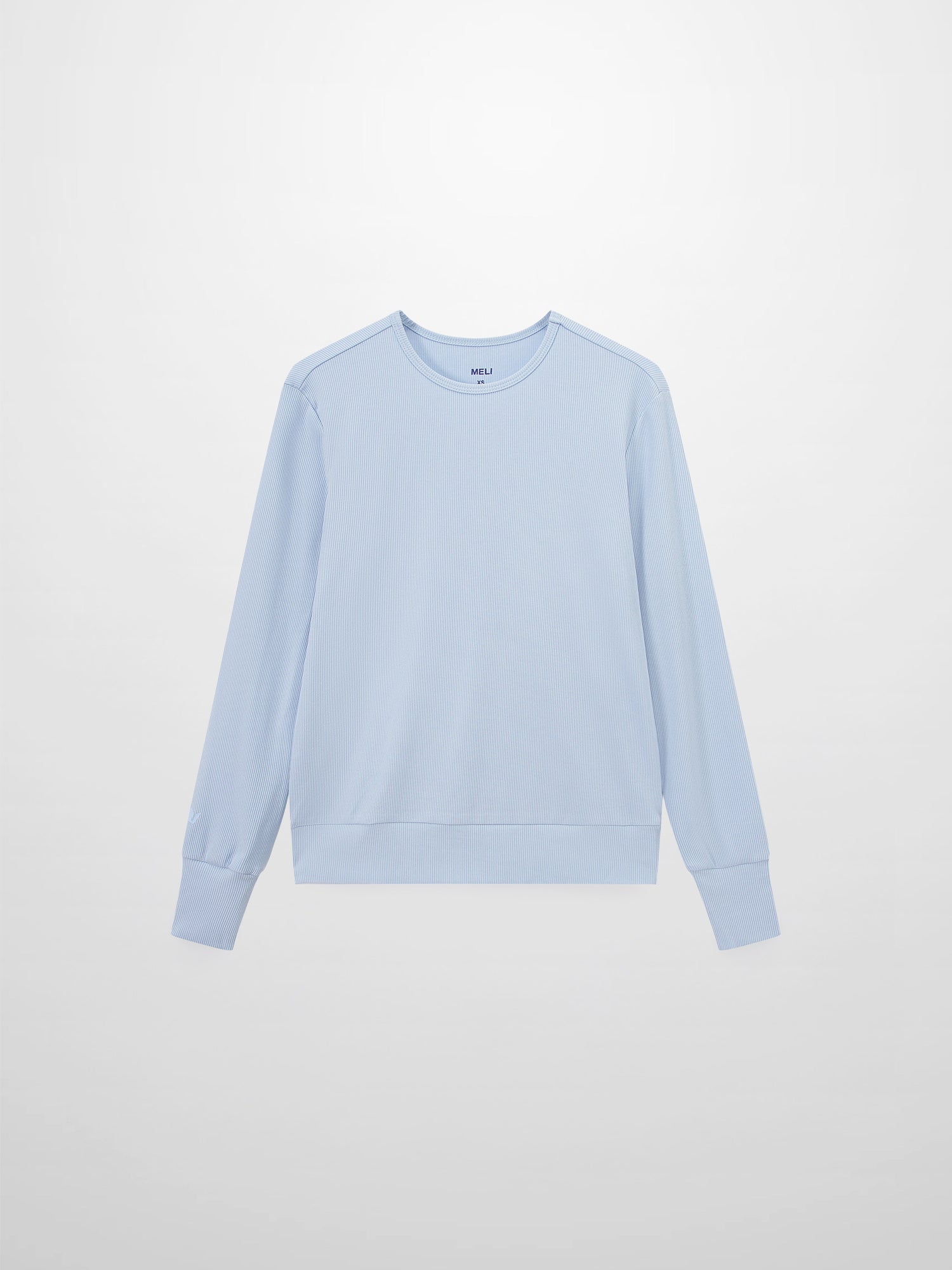 Ribbed Crew Bomber-Light Blue