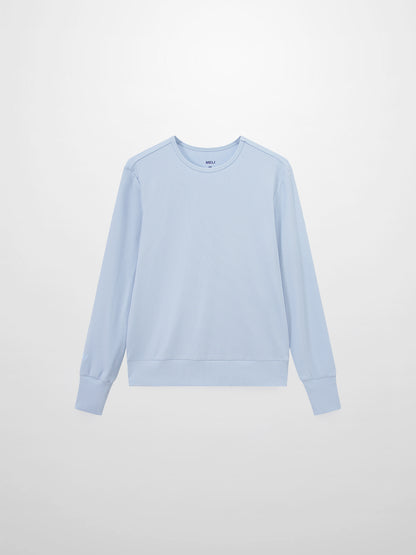 Ribbed Crew Bomber-Light Blue