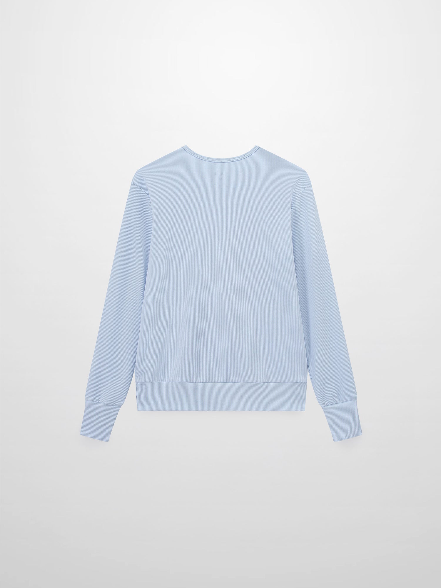 Ribbed Crew Bomber-Light Blue
