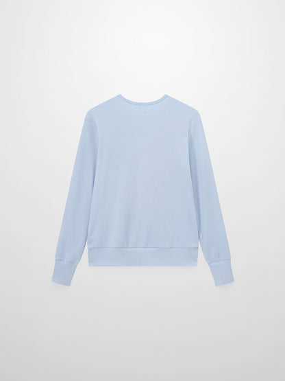 Ribbed Crew Bomber-Light Blue