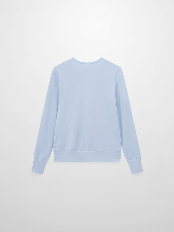 Ribbed Crew Bomber-Light Blue